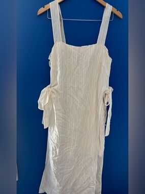 {ASOS} Cream and White Striped Sleeveless Dress women's size 8